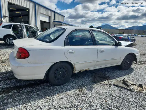 2004 Kia Spectra Base VIN KNAFB121845312735 фото 3
