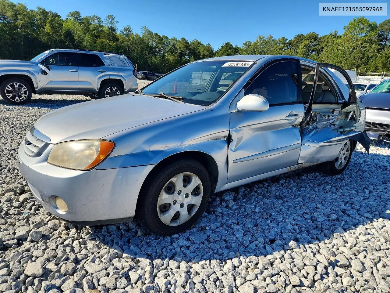 2005 Kia Spectra VIN KNAFE121555097968 фото 1
