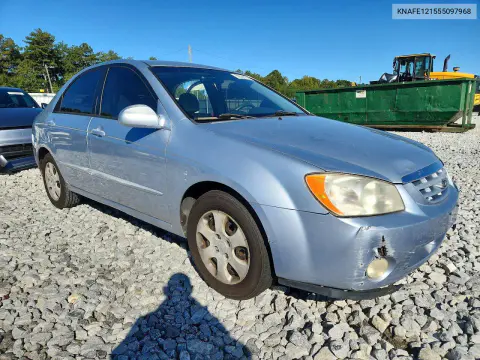 2005 Kia Spectra VIN KNAFE121555097968 фото 4