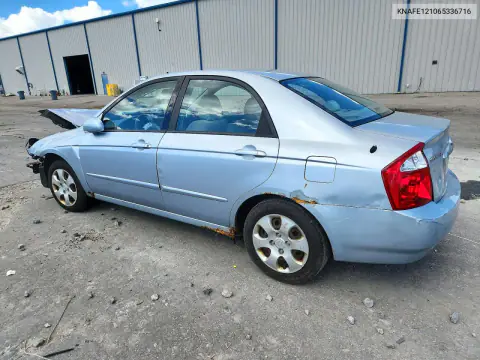 KNAFE121065336716 — 2006 Kia Spectra, фото 2 с аукциона Copart, Передняя часть
