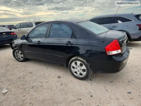 2009 Kia Spectra Lx VIN KNAFE221295647316 фото 2