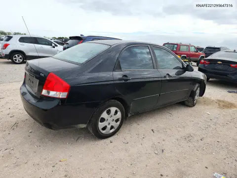 2009 Kia Spectra Lx VIN KNAFE221295647316 фото 3