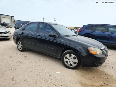 2009 Kia Spectra Lx VIN KNAFE221295647316 фото 4