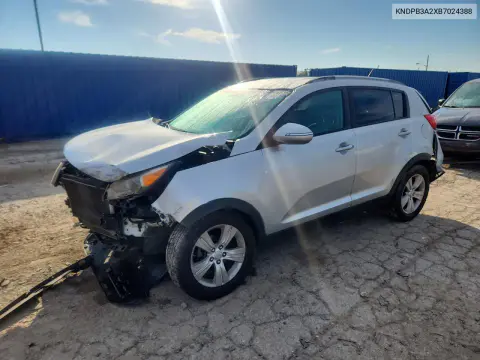 KNDPB3A2XB7024388 — 2011 Kia Sportage, Задняя часть, фото до ремонта