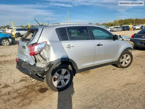 2011 Kia Sportage Lx VIN KNDPB3A2XB7024388 фото 3