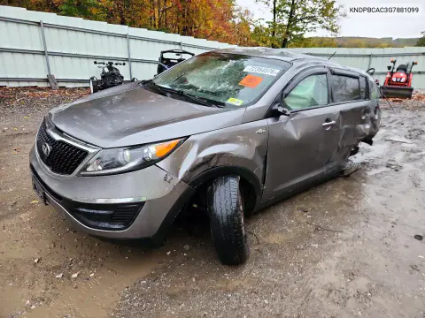 KNDPBCAC3G7881099 — 2016 Kia Sportage, Переворот, фото до ремонта