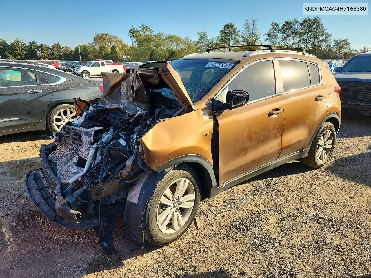 2017 Kia Sportage Lx VIN KNDPMCAC4H7163380 фото 1