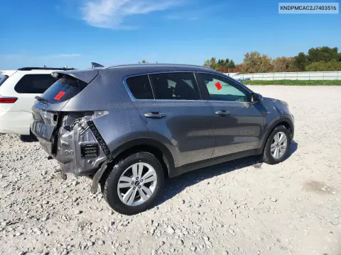 2018 Kia Sportage Lx VIN KNDPMCAC2J7403516 фото 3