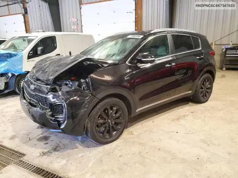 KNDPNCAC4K7547633 — 2019 Kia Sportage, Передняя часть, фото до ремонта