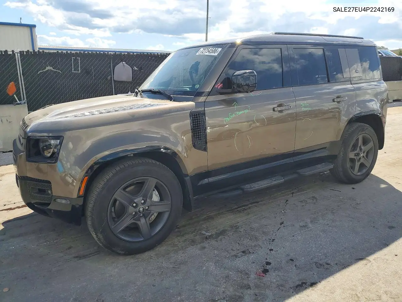 SALE27EU4P2242169 Land Rover Defender 2023 — повреждение Передняя часть, фото до ремонта