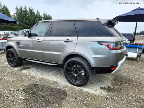 2019 Land Rover Range Rover Sport Hse VIN SALWR2RV3KA842931 фото 2