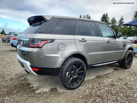 2019 Land Rover Range Rover Sport Hse VIN SALWR2RV3KA842931 фото 3