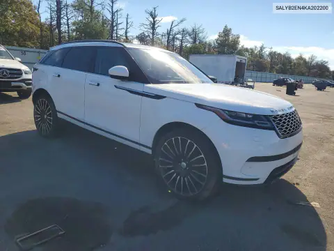 SALYB2EN4KA202200 — 2019 Land Rover Range Rover Velar, фото 4 с аукциона Copart 19.10.2026, Подтопление