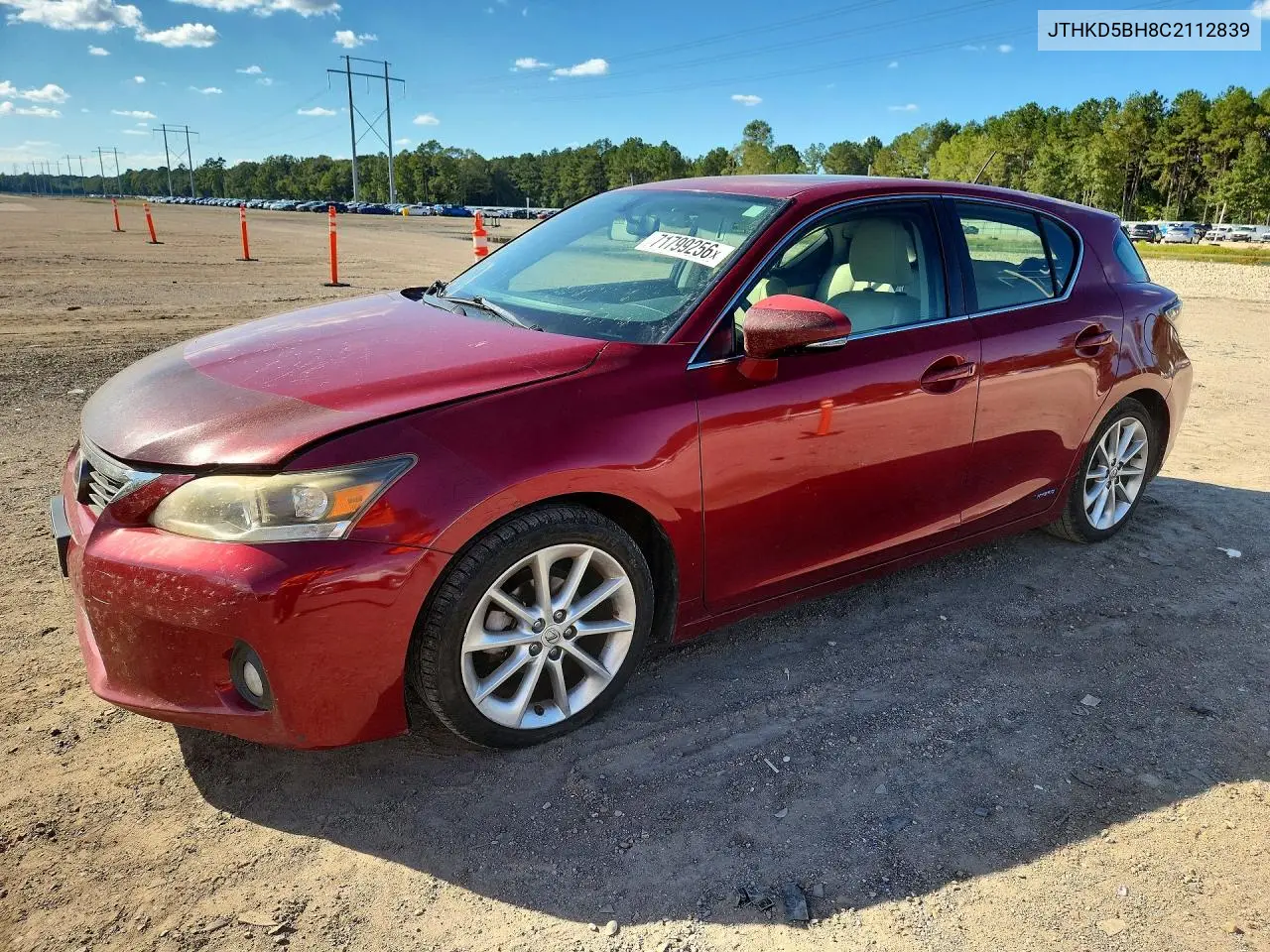 2012 Lexus Ct 200 VIN JTHKD5BH8C2112839 фото 1