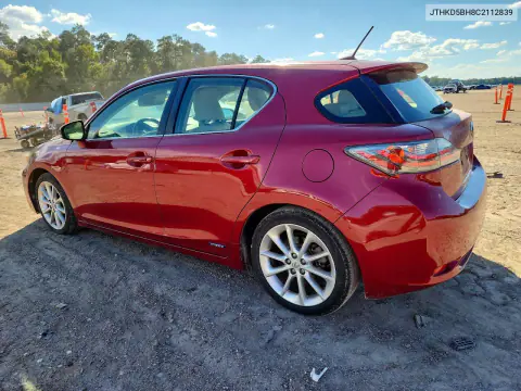 2012 Lexus Ct 200 VIN JTHKD5BH8C2112839 фото 2