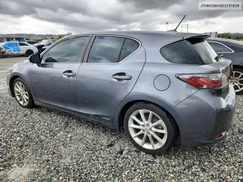 2013 Lexus Ct 200 VIN JTHKD5BH3D2151839 фото 2