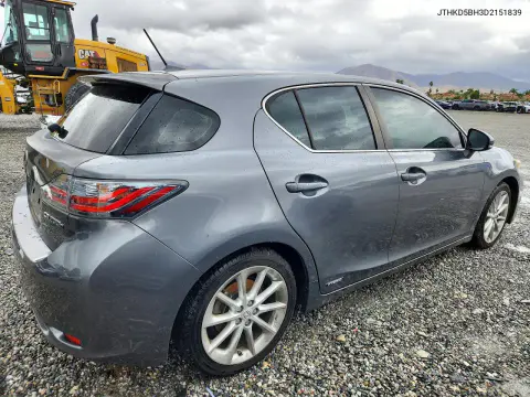 2013 Lexus Ct 200 VIN JTHKD5BH3D2151839 фото 3
