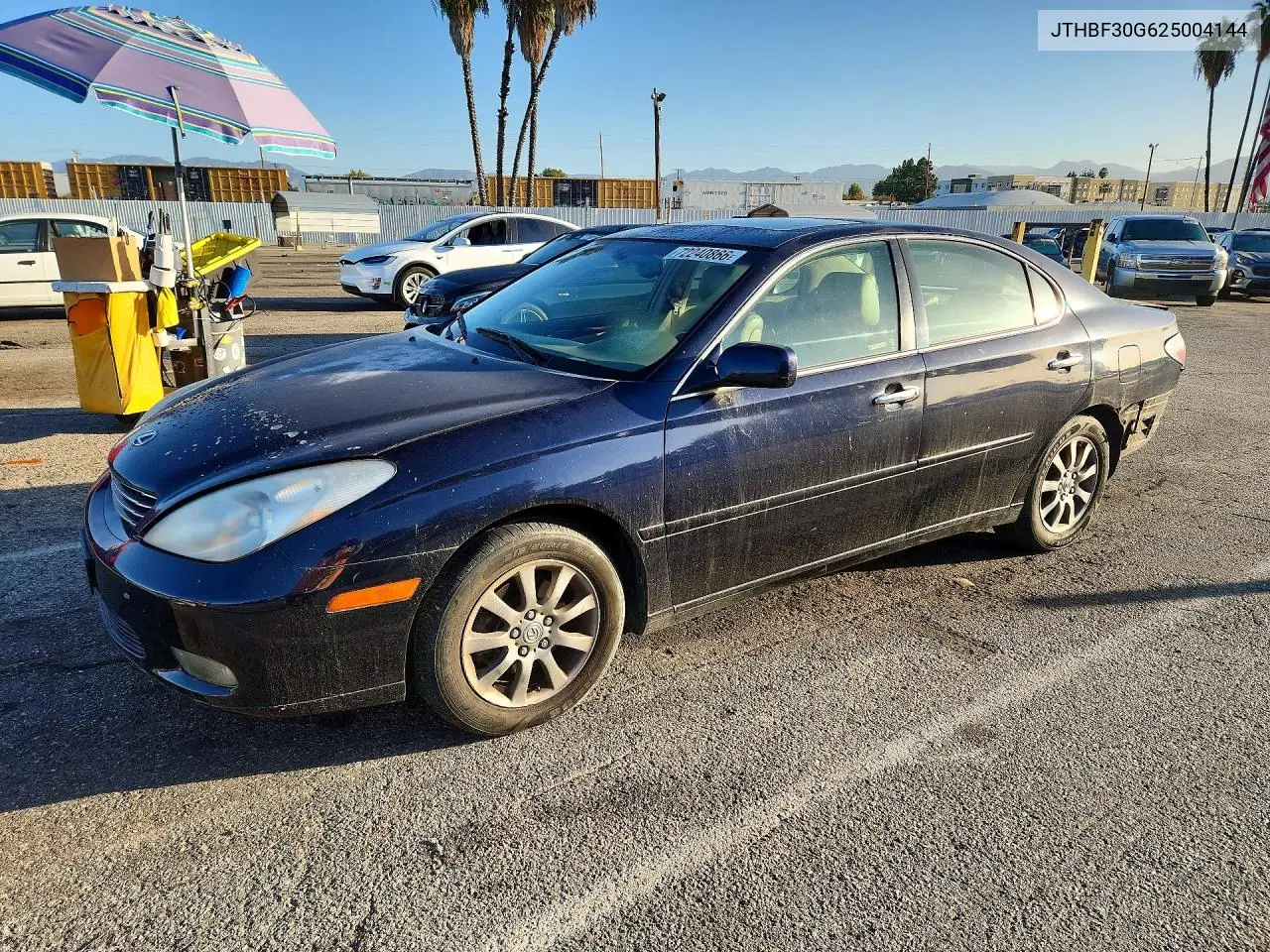 2002 Lexus Es 300 VIN JTHBF30G625004144 фото 1