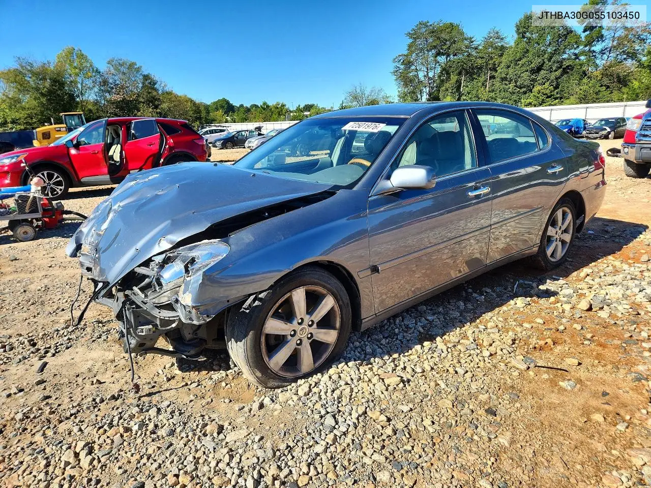 2005 Lexus Es 330 VIN JTHBA30G055103450 фото 1