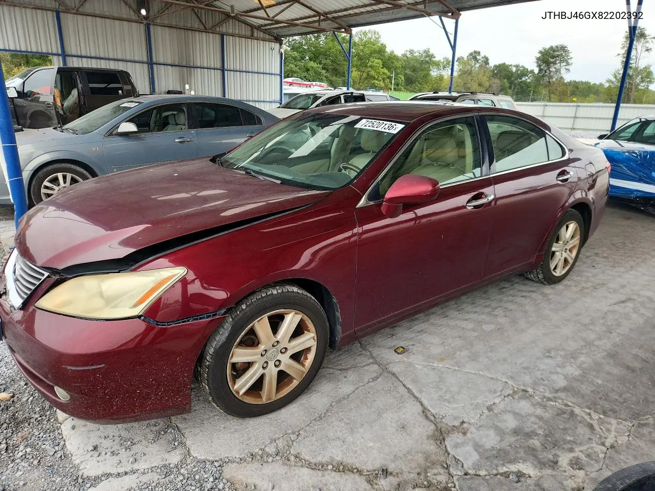 2008 Lexus Es 350 VIN JTHBJ46GX82202392 фото 1