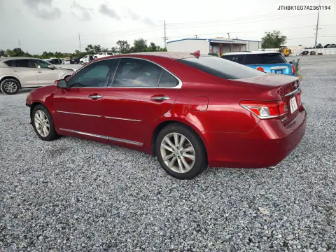 2010 Lexus Es 350 VIN JTHBK1EG7A2361194 фото 2