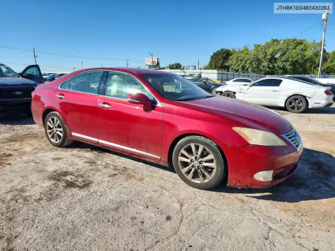 2011 Lexus Es 350 VIN JTHBK1EG4B2420283 фото 4