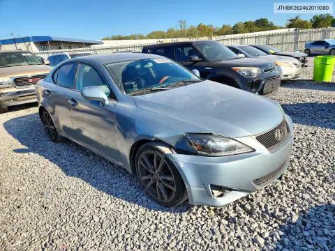 JTHBK262462019380 — 2006 Lexus IS, фото 4 с аукциона Copart, Передняя часть