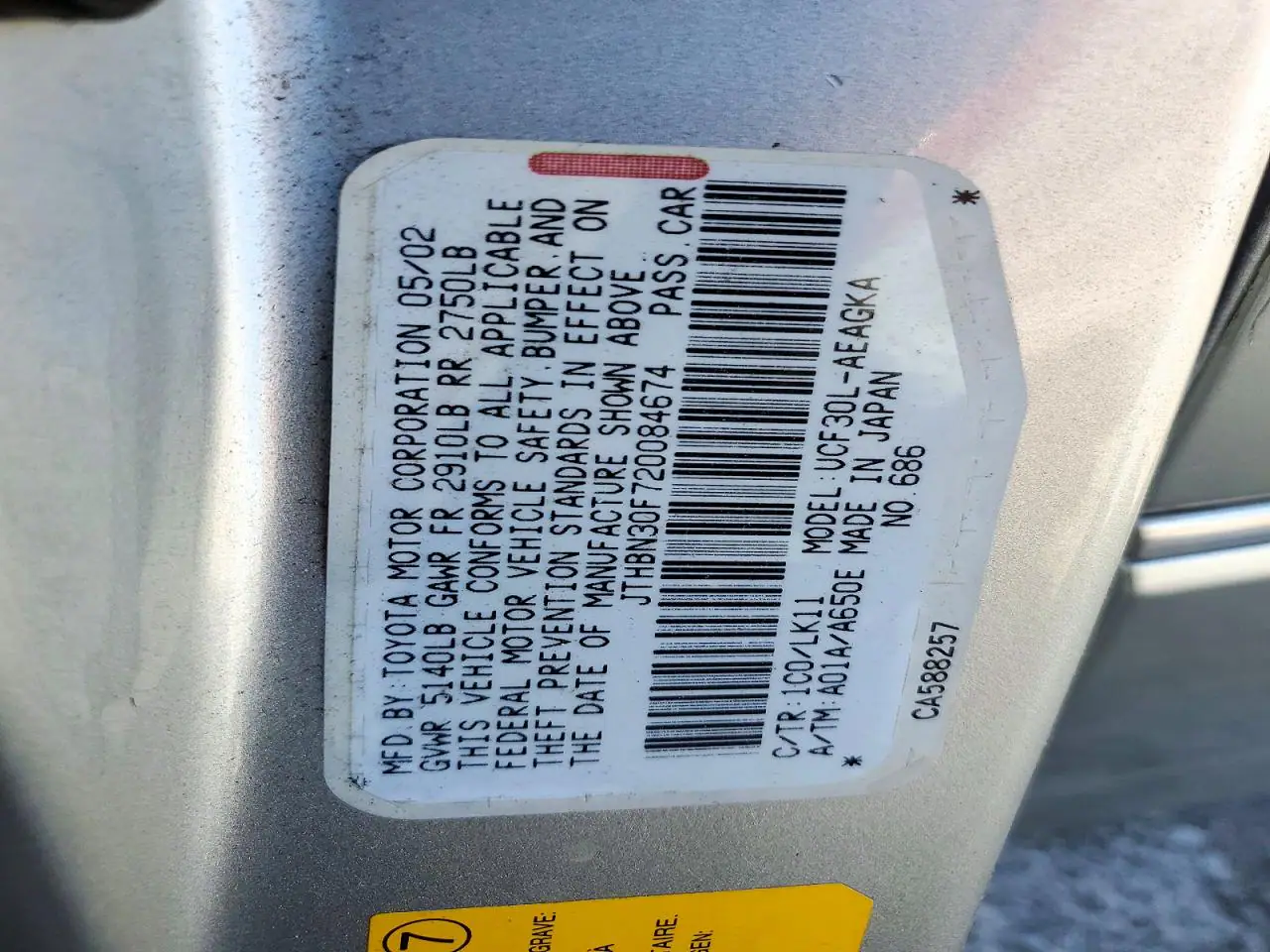 JTHBN30F720084674 — 2002 Lexus LS, фото 12 с аукциона Copart, Передняя часть