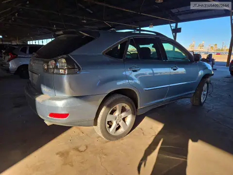 JTJHA31U540070664 — 2004 Lexus RX, фото 3 с аукциона Copart, Передняя часть