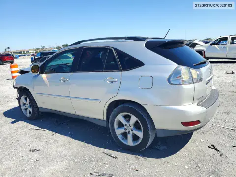 2007 Lexus Rx 350 VIN 2T2GK31UX7C020103 фото 2
