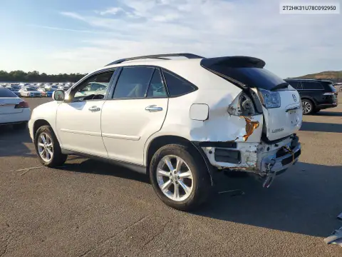2T2HK31U78C092950 — 2008 Lexus RX, фото 2 с аукциона Copart, Задняя часть