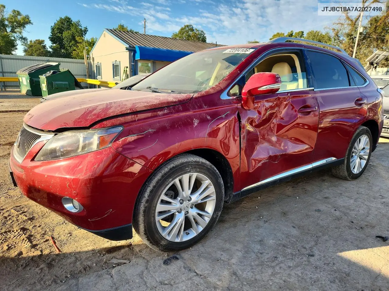 2010 Lexus Rx 450H VIN JTJBC1BA7A2027498 фото 1
