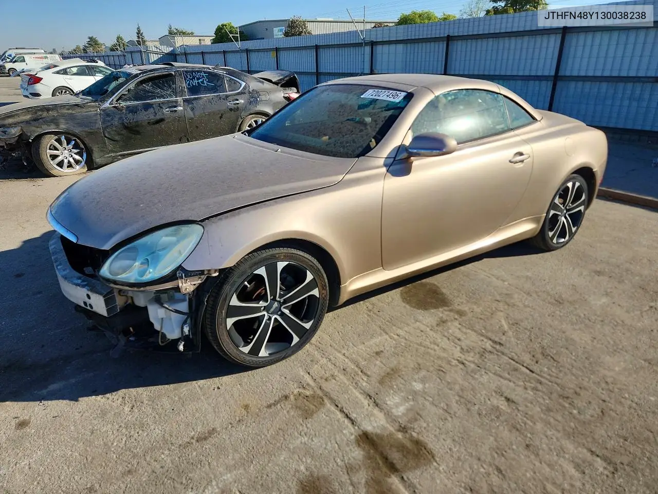2003 Lexus Sc 430 VIN JTHFN48Y130038238 фото 1