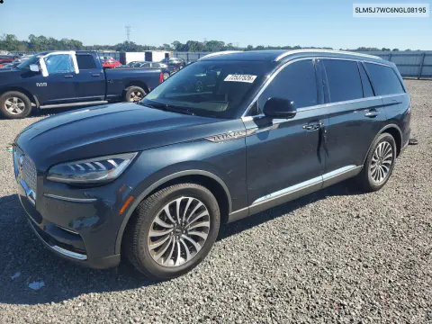 5LM5J7WC6NGL08195 — 2022 Lincoln Aviator, Подтопление, фото до ремонта