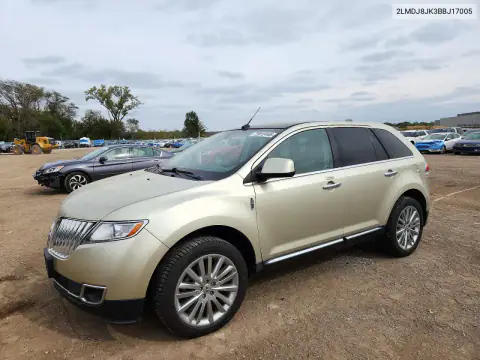 2LMDJ8JK3BBJ17005 Lincoln MKX 2011 — повреждение Передняя часть, фото до ремонта
