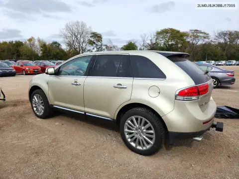2LMDJ8JK3BBJ17005 — 2011 Lincoln MKX, фото 2 с аукциона Copart, Передняя часть