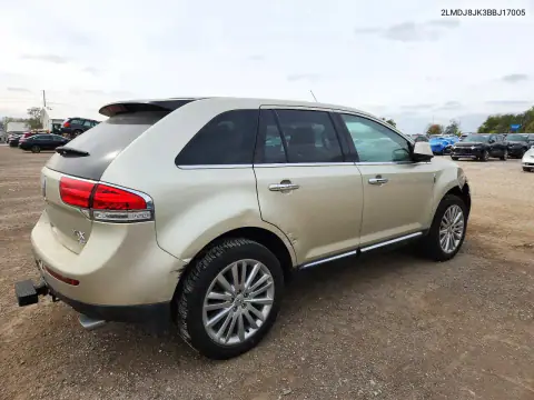 2LMDJ8JK3BBJ17005 — 2011 Lincoln MKX, фото 3 с аукциона Copart, Передняя часть