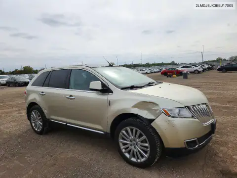 2LMDJ8JK3BBJ17005 — 2011 Lincoln MKX, фото 4 с аукциона Copart, Передняя часть