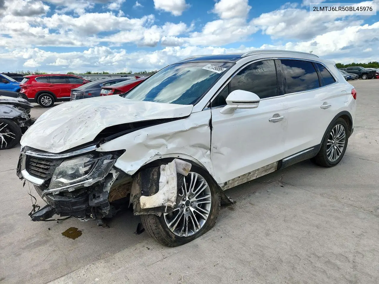 2LMTJ6LR5GBL45976 Lincoln MKX 2016 — повреждение Передняя часть, фото до ремонта