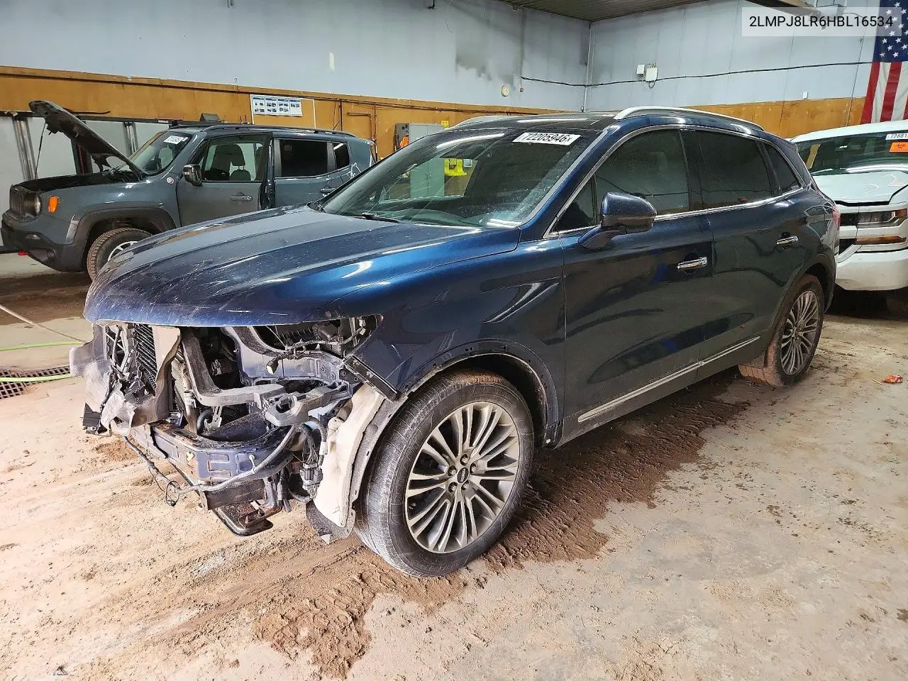 2LMPJ8LR6HBL16534 Lincoln MKX 2017 — повреждение Передняя часть, фото до ремонта