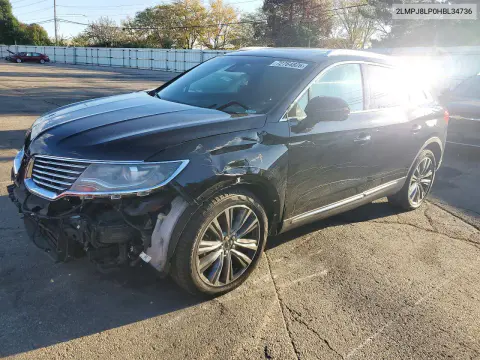 2LMPJ8LP0HBL34736 — 2017 Lincoln MKX, Передняя часть, фото до ремонта