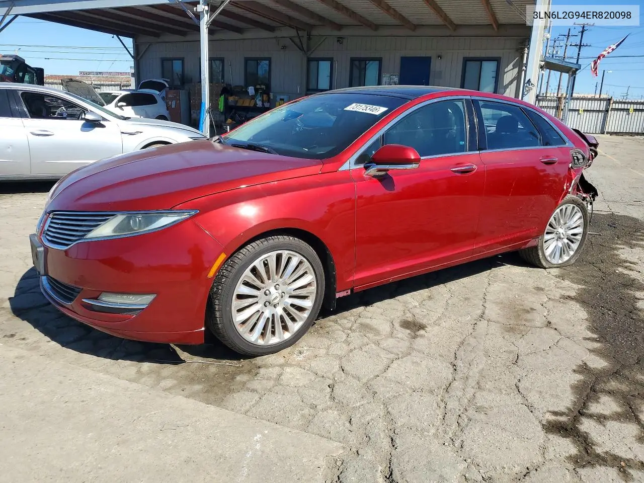 3LN6L2G94ER820098 Lincoln MKZ 2014 — повреждение Задняя часть, фото до ремонта