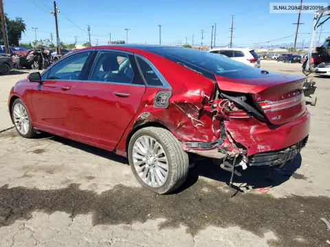 3LN6L2G94ER820098 — 2014 Lincoln MKZ, фото 2 с аукциона Copart, Задняя часть