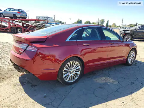 3LN6L2G94ER820098 — 2014 Lincoln MKZ, фото 3 с аукциона Copart, Задняя часть