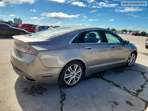 2015 Lincoln Mkz VIN 3LN6L2GK0FR615978 фото 3