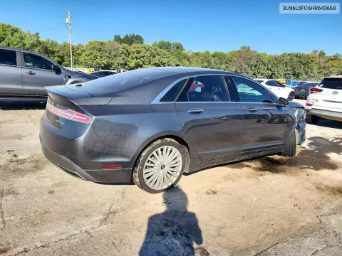 2017 Lincoln Mkz Reserve VIN 3LN6L5FC6HR643668 фото 3