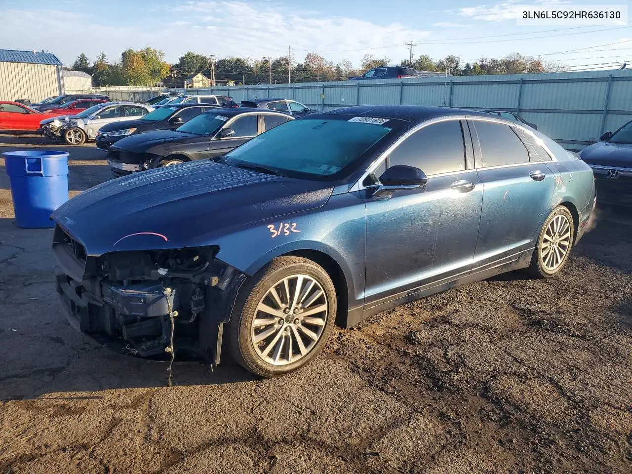 3LN6L5C92HR636130 Lincoln MKZ 2017 — повреждение Передняя часть, фото до ремонта
