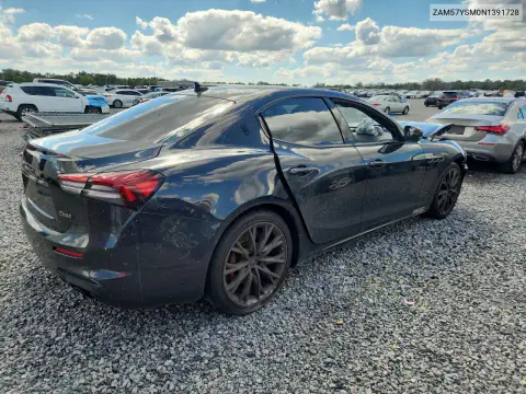 ZAM57YSM0N1391728 — 2022 Maserati Ghibli, фото 3 с аукциона Copart, Передняя часть