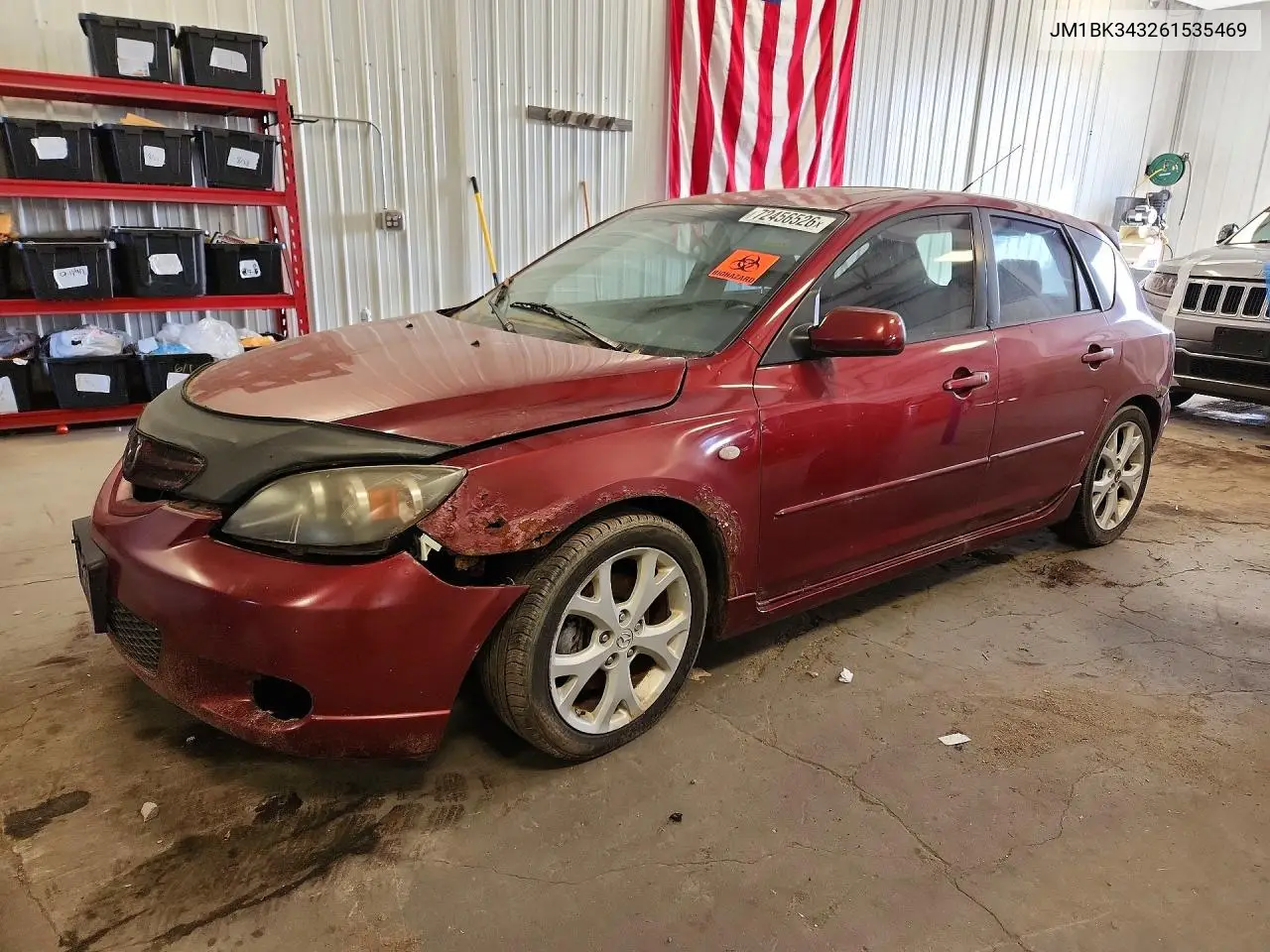 JM1BK343261535469 Mazda 3 2006 — повреждение Передняя часть, фото до ремонта