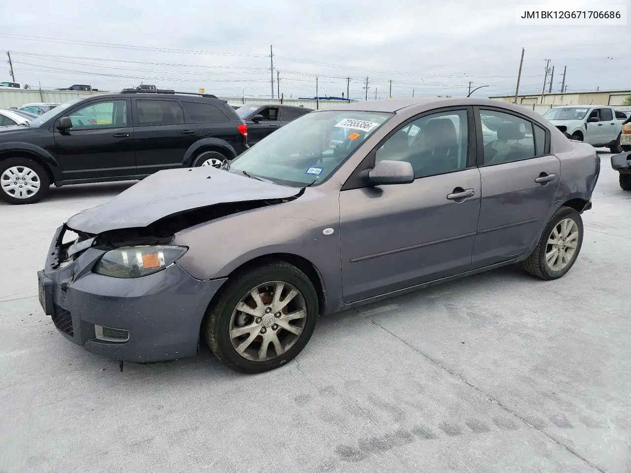2007 Mazda 3 I VIN JM1BK12G671706686 фото 1
